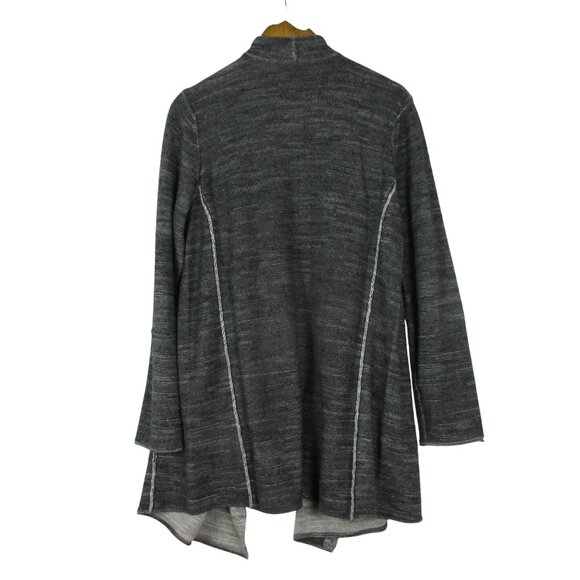 Eileen Fisher Cardigan Jacket Cascading Charcoal Organic Cotton Size L MSRP $ 24 - Picture 3 of 7
